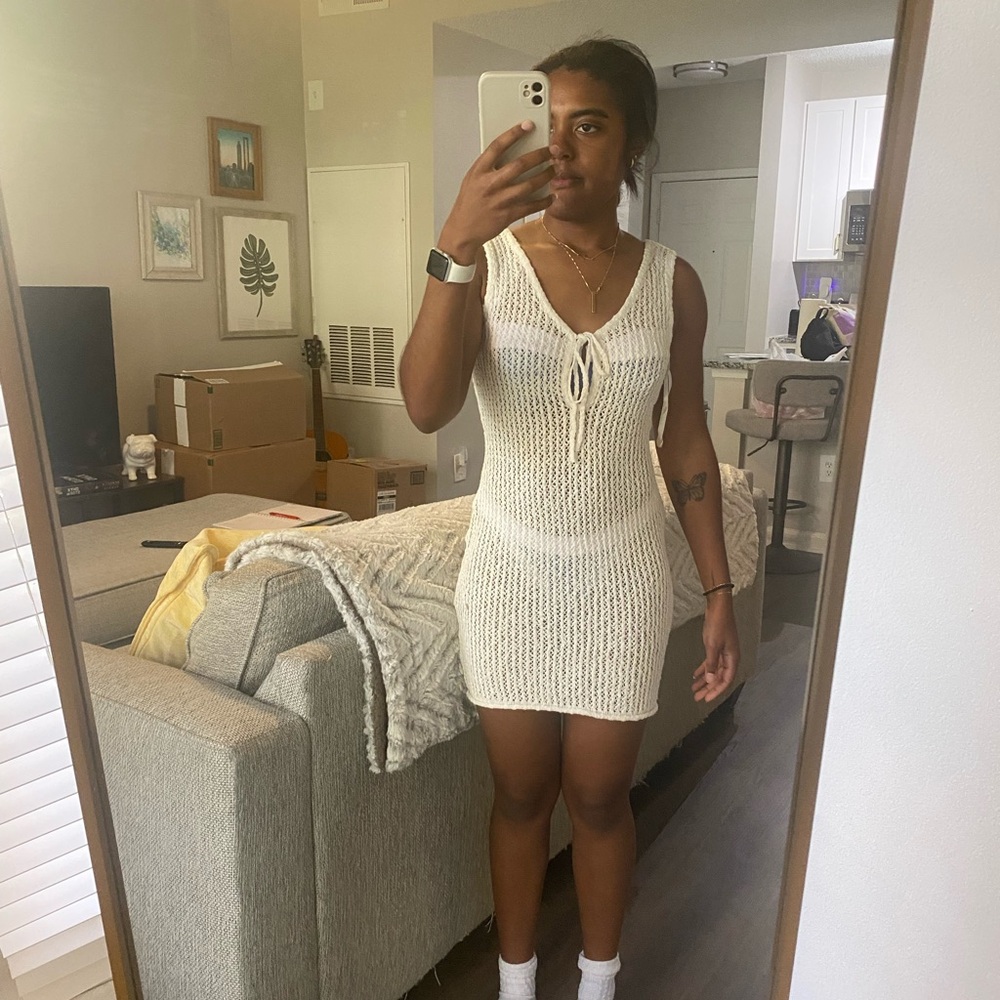 Abercrombie & Fitch Crochet Style Mini Dress Coverup